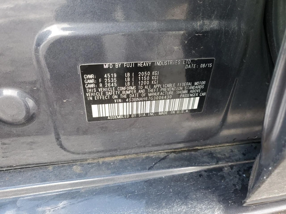 Used Front Right Door Interior Trim Panel fits: 2016 Subaru Legacy  Grade A Foto 2 de 4