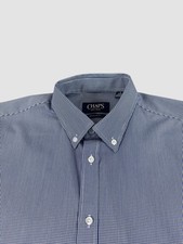Chaps Men’s Medium 15-15 1/2 Micro Check Long Sleeve Button Down Shirt Casual