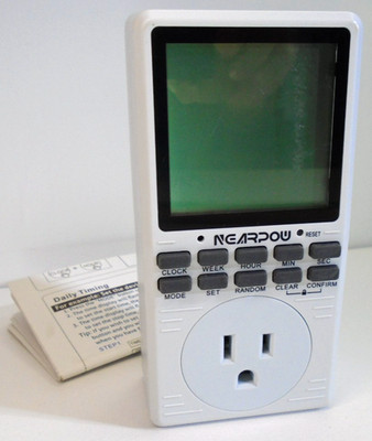 NEARPOW Digital Outlet Timer Multi-Programmable Single Plug Home Security WHT