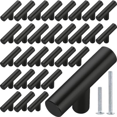 Beieverluck Pack Cabinet Knobs Drawer Knobs, 2in Stainless Steel 50 Black
