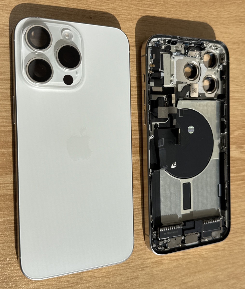 iPhone 15 Pro Max White Titanium Back Frame Housing OEM