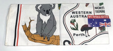 Australian Souvenir Cotton Tea Towel Animals Plants Map 28" x 18" NWT