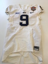 Game Worn Used Pittsburgh Panthers Football Jersey #9 Little Caesars Pizza Bowl