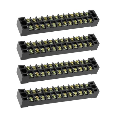 10 Pcs 600V 15A Terminal Strip Block 12 Positions Dual Rows DIN Rail Base