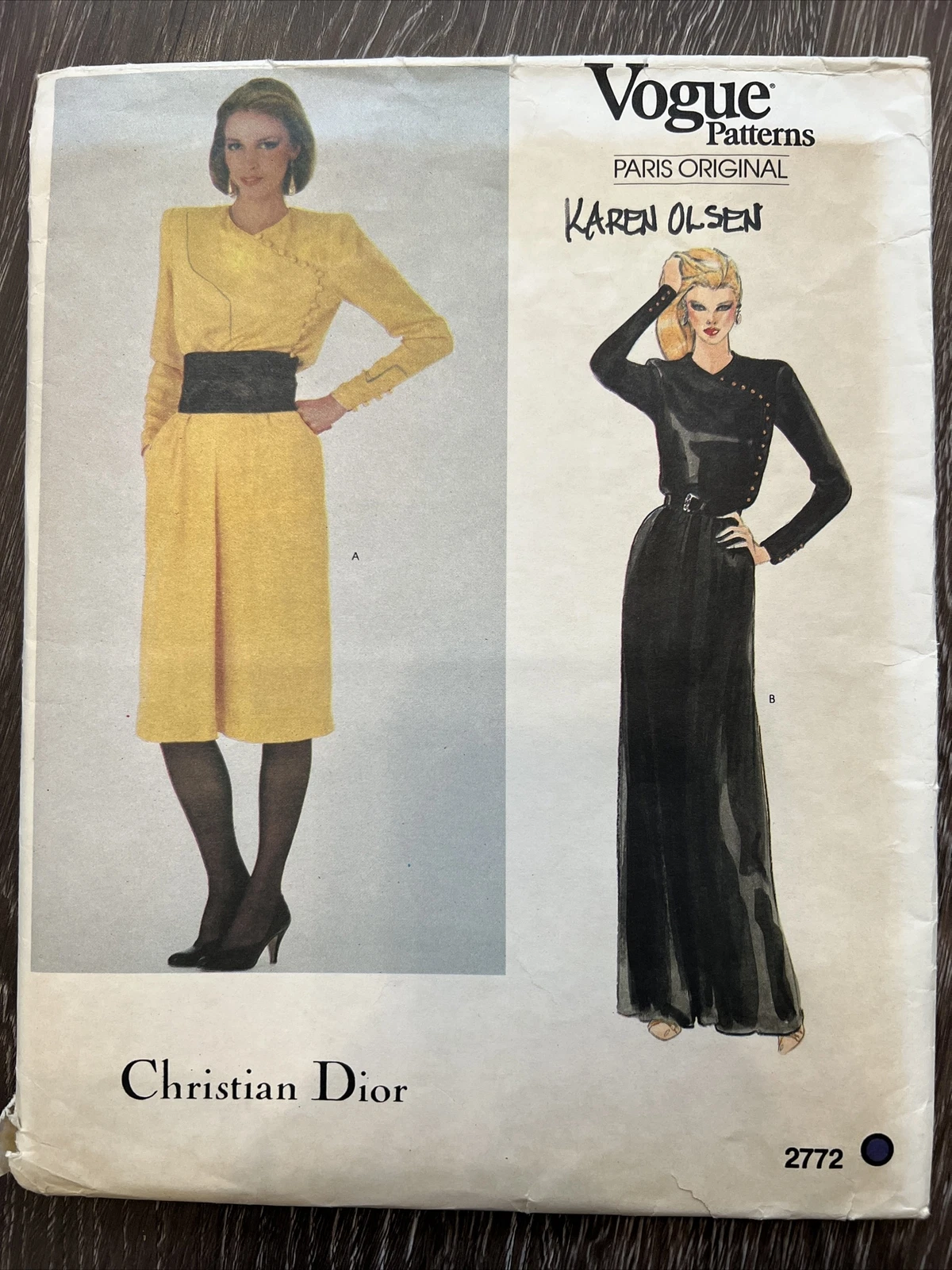 Abito vintage alla moda paris originale 2772 Christian Dior taglia 8 busto 31 5 anni '80