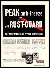 1958 Peak Anti-Freeze With Rust Guard Norway Anti Freeze Cans Vintage Print Ad