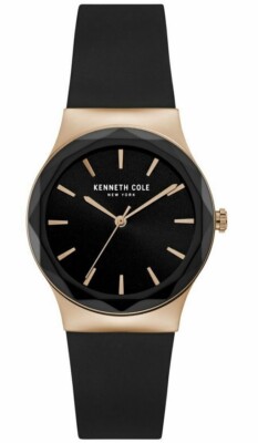KENNETH COLE Damenuhr rosègold Silikon schwarz UVP* 129,00   KC50060001 NEU 72