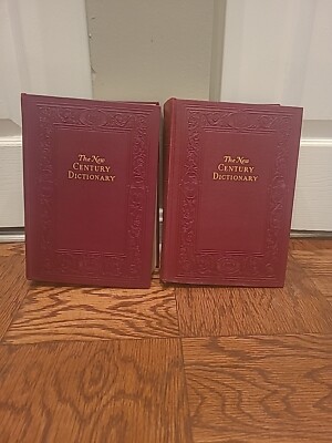 1944 New Century Dictionary 2 Vol Red Set Words Phrases Quotes Illustrated