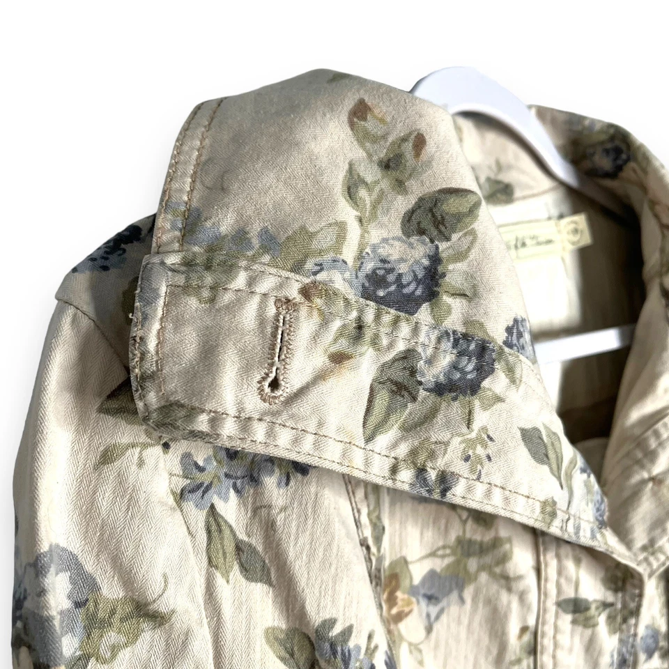 Anthropologie Lyonia Anorak Denim Jacket 10 Floral Daughters Of The Liberation - Изображение 2 из 4
