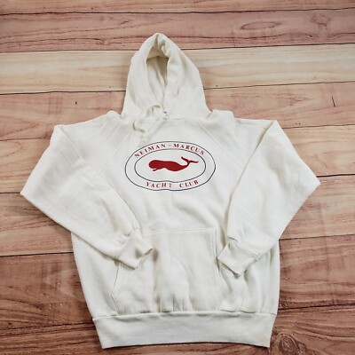 Neiman Marcus Sweater Womens Extra Large White Red Yacht Club Hoodie Whale