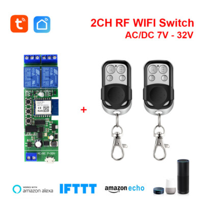 2CH TUYA WIFI Wireless Smart Switch DIY 433mhz Funkschalter Modul+Remote F Alexa
