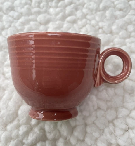 Vintage Fiestaware 1950s Rose Ring Handle Tea Cup Homer Laughlin HLC