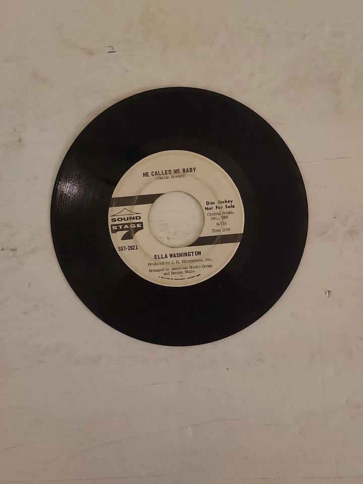 45 RPM Vinyl Record Ella Washington He Called Me Baby Promo VG - Image 3 of 4