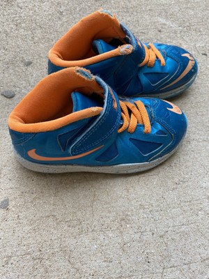 blue and orange lebrons