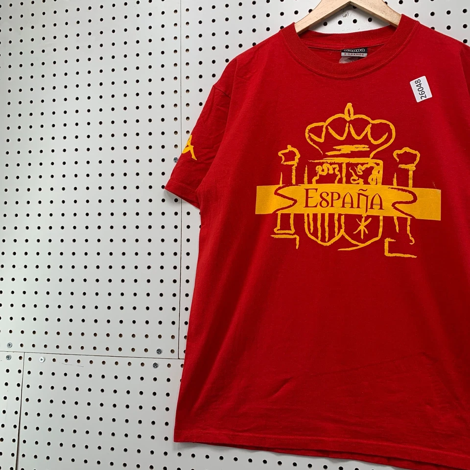 Camisa KAPPA Espana vermelha amarela manga curta serve para adulto grande 22x28,5 - Imagem 3 de 4