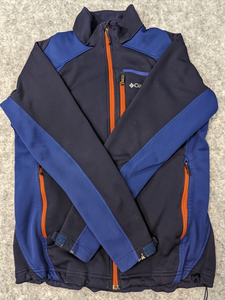 Columbia Jacket Large Black Blue OMNI-HEAT OMNI-WIND BLOCK Winter