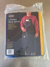 NOS Nicholas 3 Pocket Shop Apron 10 oz. Blue Cotton Canvas  Working Cooking