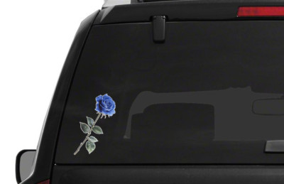 Blue Rose Printed Full Color Die Cut Vinyl Decal Sticker Fallen Police ...