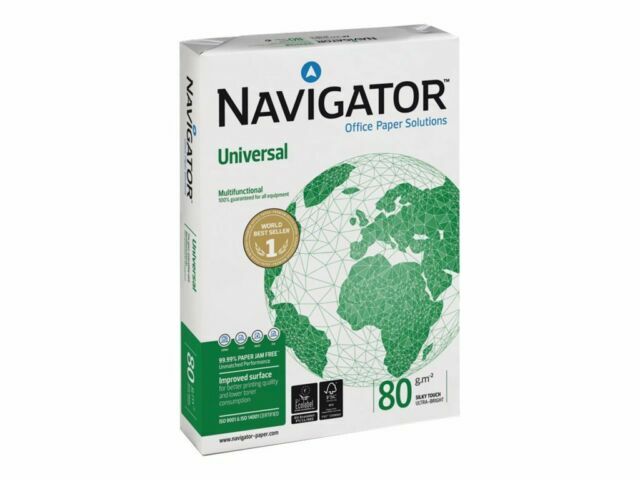 Navigator A4 80gsm White A4 Printer Copy Inkjet Paper 5 Reams