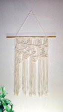 macrame wall art decor cute chic bohemian theme celtic nordic ivory white