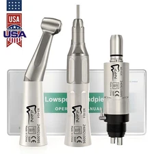 Dental Slow Low Speed Handpiece w/ Contra Angle Straight Air Motor 4Hole E-type