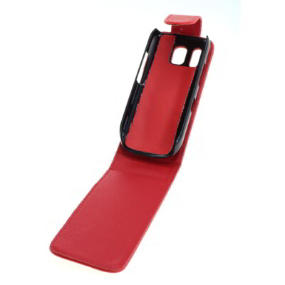 Flip Case Etui Handytasche Tasche Hülle f. Nokia Asha 203 (Rot)