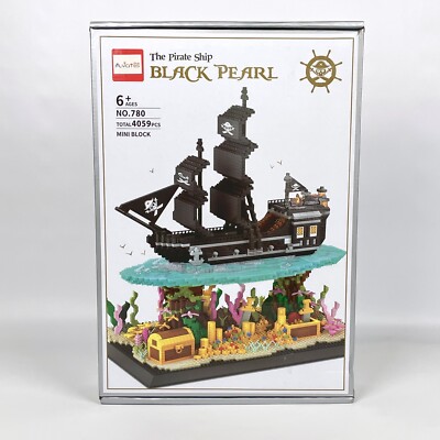 Flycites Building Blocks for Adults Mini Bricks Set The Black Pearl