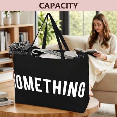 RIVERICH Canvas Tote Bag - Extra Large Shopping Beach Totes Bags Reusable Bag