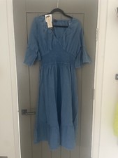 Abito midi denim blu vaniglia scollo V taglia S M disponibile