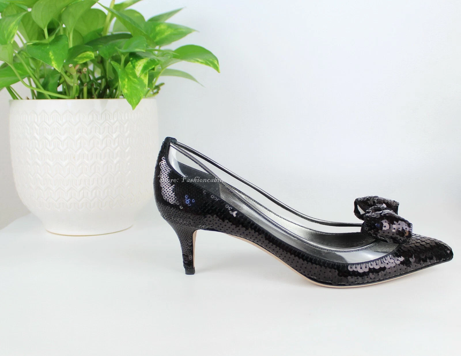 NUOVE SCARPE DÉCOLLETÉ VALENTINO GARAVANI PASSERELLA PAILLETTES DOLLYBOW Nero EUR 39 $1075