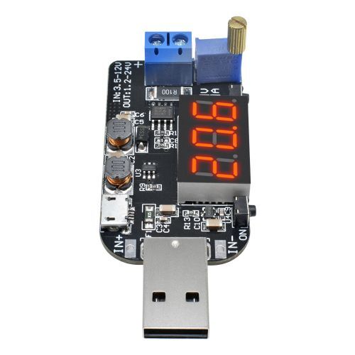 TECNOULAB 2 pièces Potentiomètre USB abaisseur, convertisseur Buck-Boost 5V à 1-24V LED DC-DC