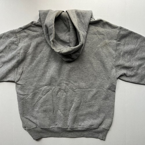 Moody Bible Institute Hoodie Sweatshirt Mens M Gray Pullover Jacket Vtg FLAWS - Picture 4 of 9