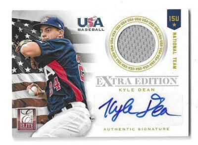 2012 PANINI-ELITE EXTRA EDITION KYLE DEAN AUTO JERSEY #8 15U NATIONAL TEAM 71/99