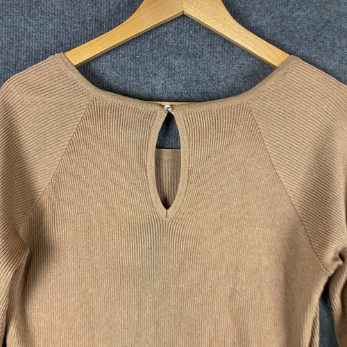 Table Eight Blouse Womens Small Brown Top Fitted Ribbed Knit Formal Event Ladies - Picture 10 of 11