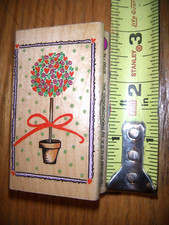 NEW INKADINKADO HEART TOPIART TREE PLANT RUBBER WOOD STAMP  6700-N