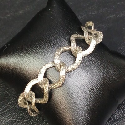 vintage 〇▢ design chain silver bracelet Vintage Flower Design Chain Bracelet Silver Tone. 13-325 | eBay