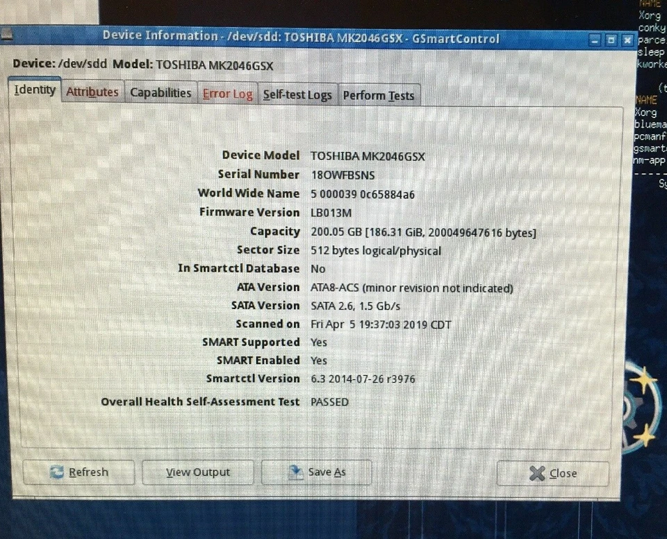 Toshiba 200GB 2.5" Laptop HDD HARD DRIVE MK2046GSX SEE DIAGNOSTIC PICS - Image 2 of 3