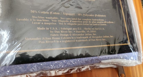 Alexander Julian Home Colours Dan River 2 standard Pillow Shams New Sealed BLUE - Picture 4 of 10