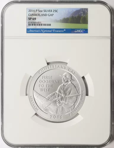 2016-P Cumberland Gap ATB 5 oz Silver Quarter 25c NGC SP69