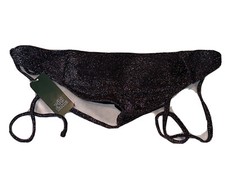 Women's High Next Halter Bralette Bikini Top Wild Fable Black Lurex Size S 4-6 