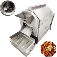 220V Stainless Steel Coffee Roaster Nuts Beans Fryer Gas Frying Machine 0-300