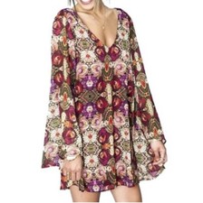 Show Me Your Mumu Womens GABBY Low Back Mini Dress Floral Wild Jewels Size S