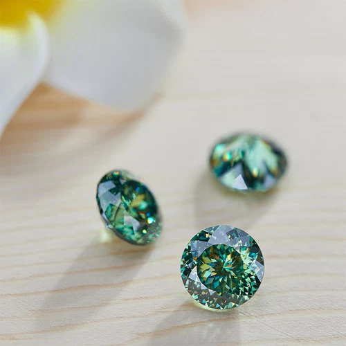 PTX 3.0CT Moissanite Loose Stones Green Portuguese Cut Real Gemstones, VVS1 +GRA - Picture 4 of 20