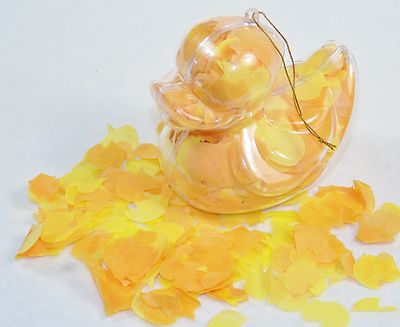 Bath Confetti In Duck-Shaped Acetate Ornament ~ Flower Scent, Duck-Shaped Flakes