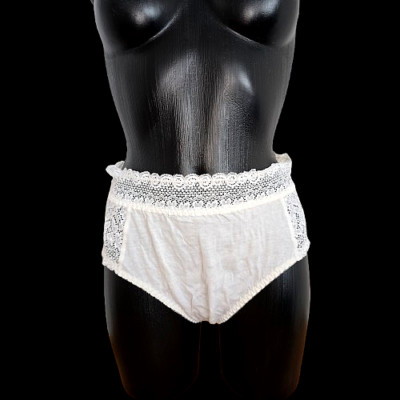 Robin Alexis exklusiver Slip in Creme mit Spitze Gr. 42 Luxus Lingerie Neu