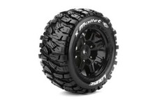 Louise RC LOULT3350B MFT X-Mallet Sport Monster Truck Tires, 24mm Hex, Mounted o