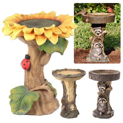 Polyresin-Sonnenblumen-Vogelbad-Garten-Vogelhäuschen-Harz-Kunst