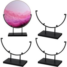 Blulu 4 Pcs 10 Inch Round Metal Display Stands for Stained Glass Art Fused Gl...