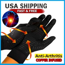 Copper Infused Compression Arthritis Gloves Rheumatoid Joint Pain Relief Hand