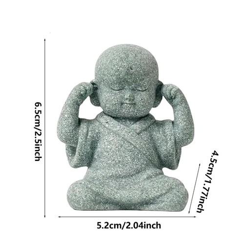 Piccoli monaci buddisti statuina Buddha statua in pietra buddismo tibetano monaco zen - Foto 14 di 22